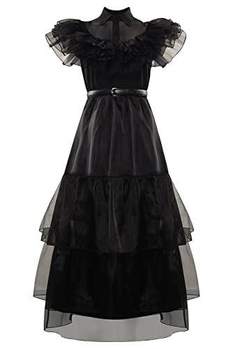 Taiture Wednesday Addams Robe pour fille Costume Addams Fami