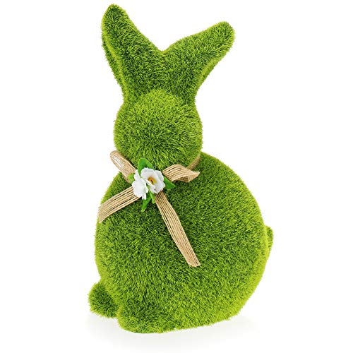 com-four® Figurine décorative Lapin de Pâques avec Noeud - F